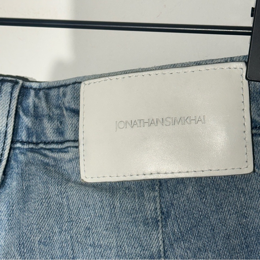 Jonathan Simkhai Designer Womans Distressed Jeans Blue Light Wash Size 25 - Picture 9 of 13